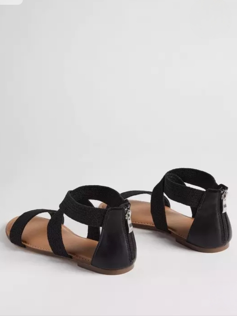 💥Sale💥Torrid Black Elastic Crossover Ankle-Strap Flat Sandals - Picture 3 of 3